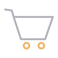 Cart thin color line vector icon Royalty Free Stock Photo