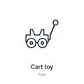 Cart toy outline vector icon. Thin line black cart toy icon, flat vector simple element illustration from editable toys concept Royalty Free Stock Photo