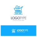 Cart, Trolley, Easter, Shopping Blue Outline Logo Place for Tagline