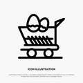Cart, Trolley, Easter, Shopping Line Icon Vector Royalty Free Stock Photo