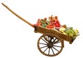 Cart with vegetable isolated on white Royalty Free Stock Photo