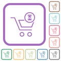 Cart waiting outline simple icons