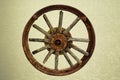 Cart Wheel made of wood vintage background