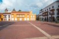Cartagena, Colombia. 26 agosto 2020: Colorful houses of old town in Cartagena Colombia Royalty Free Stock Photo