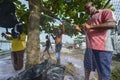 Fishermen in Cartagena, Colombia.