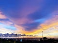 Cartagena, Colombia, August 30, 2019 - Sunset in Cartagena, Colombia, sea view Royalty Free Stock Photo