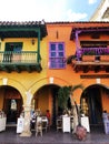 Cartagena, Colombia. August 30, 2019 - colorful houses, streets of Cartagena, Colombia