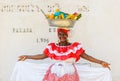 CARTAGENA, COLOMBIA - December, 02: Palenquera woman sells fruit