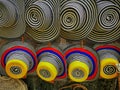 CARTAGENA, COLOMBIA - NOVEMBER 12, 2019: Panama Hats with Cartagena emblem used by tourists in Colombia