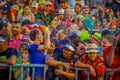 CARTAGENA, COLOMBIA - NOVEMBER 07, 2019: Unidentified spectators at the independece day parade on the streets of