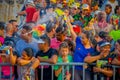 CARTAGENA, COLOMBIA - NOVEMBER 07, 2019: Unidentified spectators at the independece day parade on the streets of