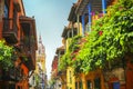 Cartagena Colombia sights looking towards old town square Royalty Free Stock Photo