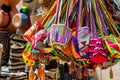 Street sell of handcrafted traditional Wayuu bags