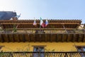 A typical colonial balcony of Cartagena de Indias Royalty Free Stock Photo