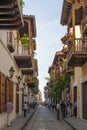 A typical colonial street of Cartagena de Indias