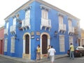 Cartagena de Indias old blue build