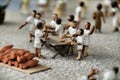 Miniature roman figurines reflecting daily life in roman times