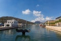 Cartagena Murcia Spain view including Cola de ballena and palm trees