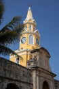 Cartagena`s most famous landmark, The Torre del Reloj, or Clock Tower, was once the main gateway to the walled city, Colombia, Royalty Free Stock Photo