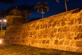 Cartagena's wall at dusk Royalty Free Stock Photo