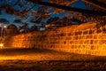 Cartagena's wall at dusk Royalty Free Stock Photo