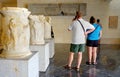 Cartagena, Spain - August 1 2018: Visitors to the roman Museum,