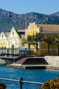 CARTAGENA, SPAIN - FEBRUARY 22, 2019 View from the promenade in the harbor to the beautiful bay, a historic and unique place by