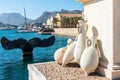 CARTAGENA, SPAIN - FEBRUARY 22, 2019 View from the promenade in the harbor to the beautiful bay, a historic and unique place by