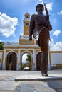 Cartagena, Spain - July 13, 2016: Monument to the spanish marine infantry at the Plaza del Rey in Cartagena, Spain.