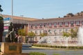 CARTAGENA, SPAIN - 10 SEPTEMBER 2022 The monument to the traveller, located in front of the Renfe Feve station in the city of