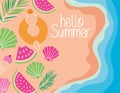 cartel of hello summer Royalty Free Stock Photo