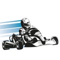 Speed kart racing poster vector image. Championship extreme transportation. Royalty Free Stock Photo