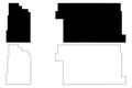 Carter and Daniels County, Montana U.S. county, United States of America, USA, U.S., US map vector illustration, scribble sketch