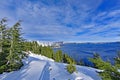 The Crater Lake, OR and the snow Royalty Free Stock Photo