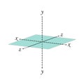 Cartesian coordinate system perspective grid three-dimensional. Vector isometric solid shapes projection. geometry and algebra Royalty Free Stock Photo