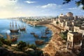 Carthage Panorama: Nautical Might and Market Bustle of the Mediterranean\'s Crown Jewel