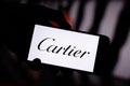 Cartier editorial. Illustrative photo for news about Cartier - a French luxury goods conglomerate which designs, manufactures,