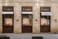 Cartier logo sign and brand text front of facade boutique fine jewelry watches bridal