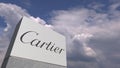 Cartier logo on sky background, editorial animation