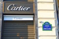 Cartier shop at Avenue des Champs-ÃlysÃ©es information board