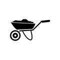 Cartload. Freight trolley. Vector icon. Royalty Free Stock Photo