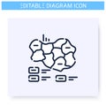 Cartogram line icon. Editable illustration