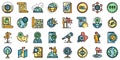 Cartographer icons set vector flat