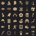 Cartography icons set, simple style