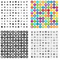 100 cartography icons set vector variant