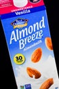 Carton of Blue Diamond Unsweetened Vanilla Almond Milk Royalty Free Stock Photo