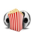 Carton bowl full of popcorn Royalty Free Stock Photo