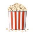 Carton bowl full of popcorn. Royalty Free Stock Photo