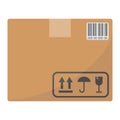 Carton box flat icon, logistic and delivery Royalty Free Stock Photo