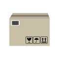 Carton box icon isolated vector graphic illustration. Royalty Free Stock Photo